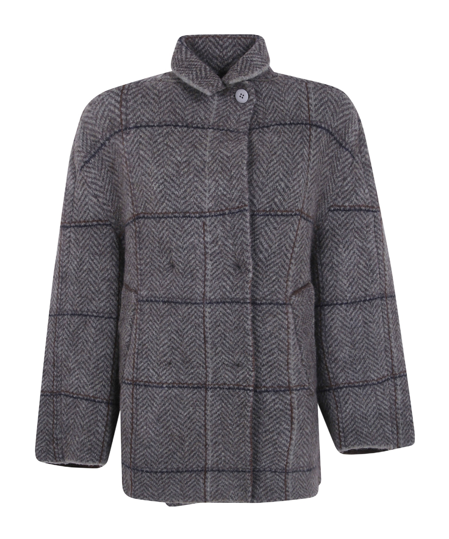 Boboutic Double Breasted Jacket In Gray