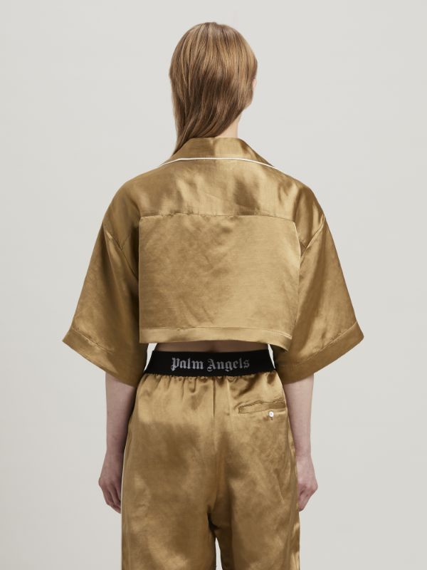 Palm Angels Printed Short-sleeved Shirt In Nude