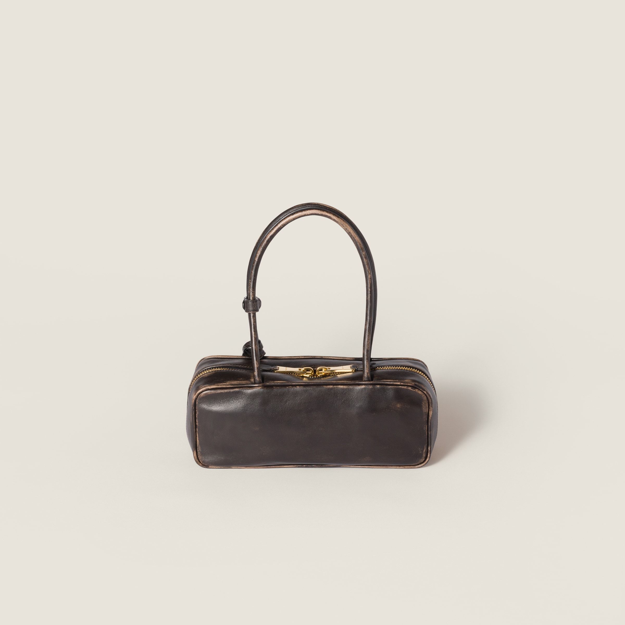 Miu Miu Beau Nappa Leather Bag In Brown
