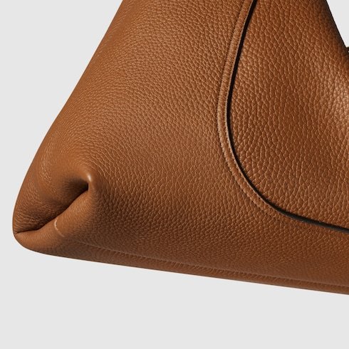 Gucci Softbit Large Leather Shoulder Bag In Brown