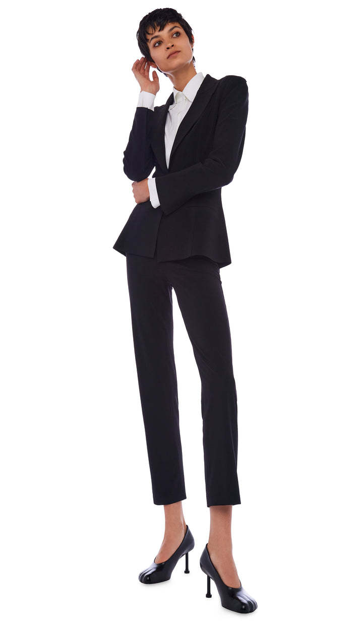 Norma Kamali Single-breasted Tailored Blazer In Black