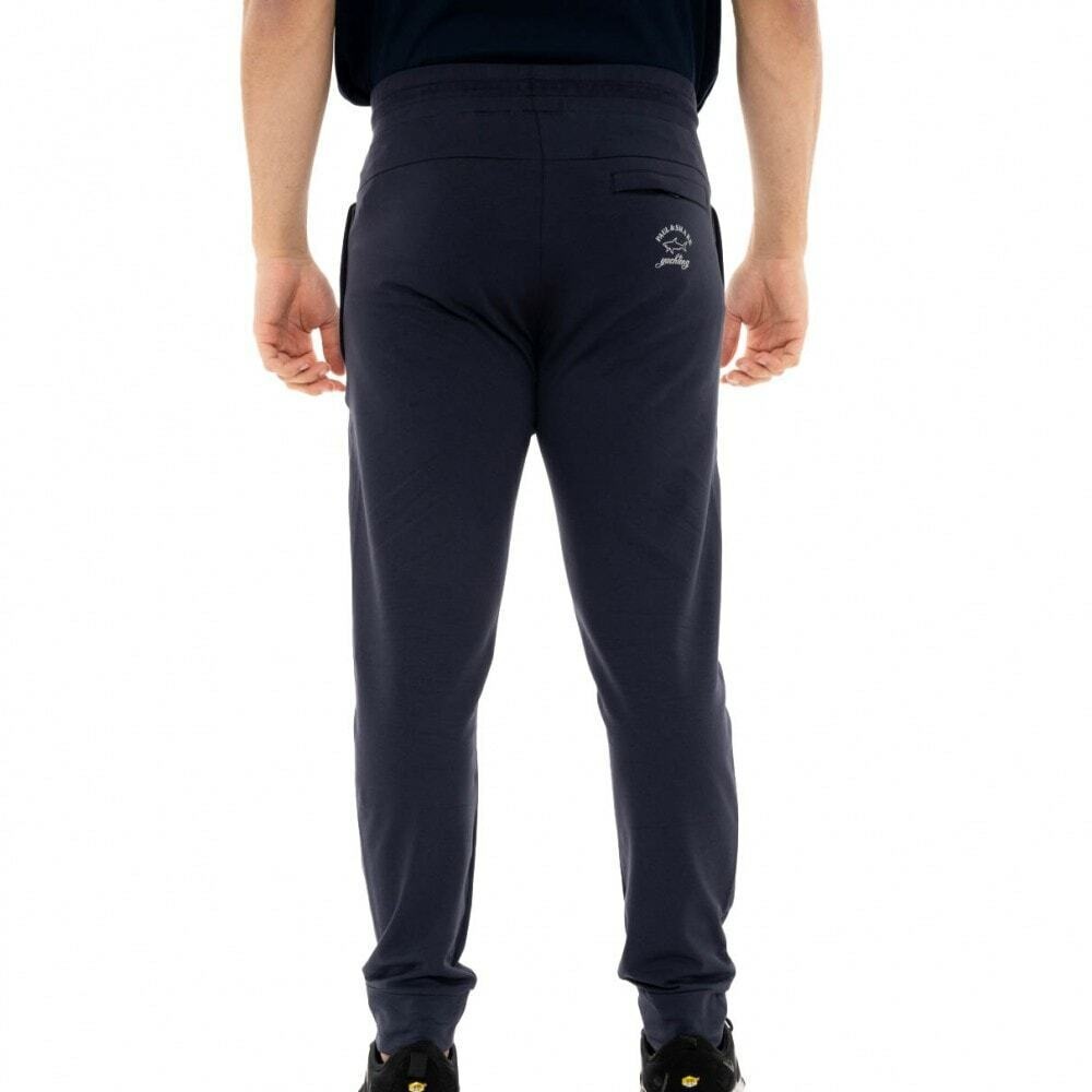 Paul & Shark Logo-print Tapered Track Trousers In Black
