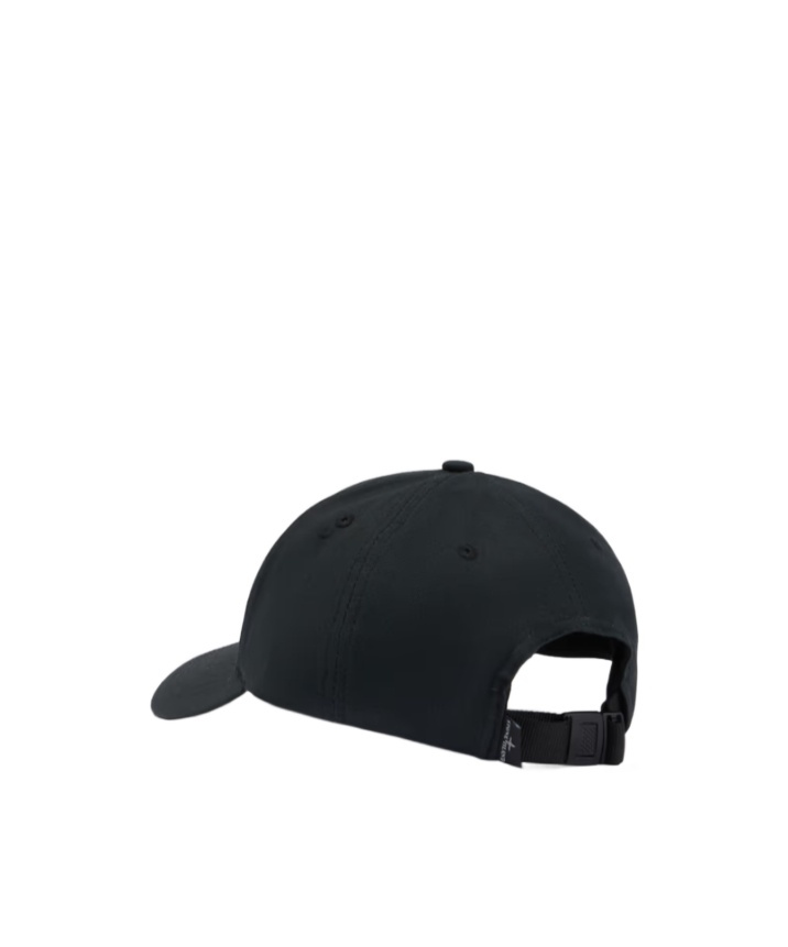 Shop Stone Island Compass Embroidered Curved Peak Cap In Black
