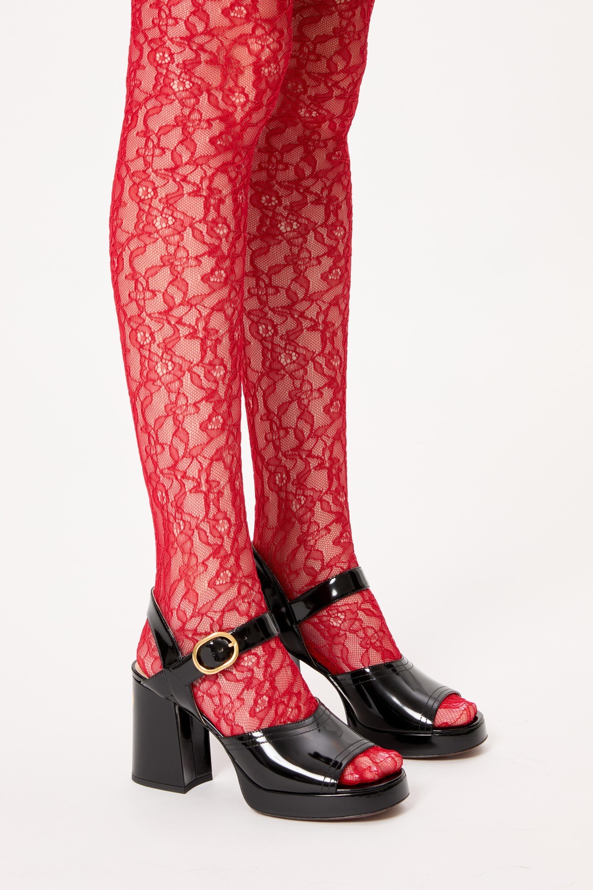 Valentino Garavani Fawcette Platform Sandal In Polished Calfskin 100mm Woman Black 42 In Black