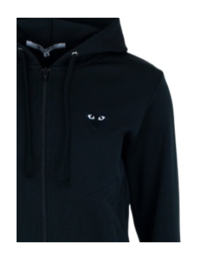 Comme Des Garçons Play Hoded Zipper Casual Jacket In Blue