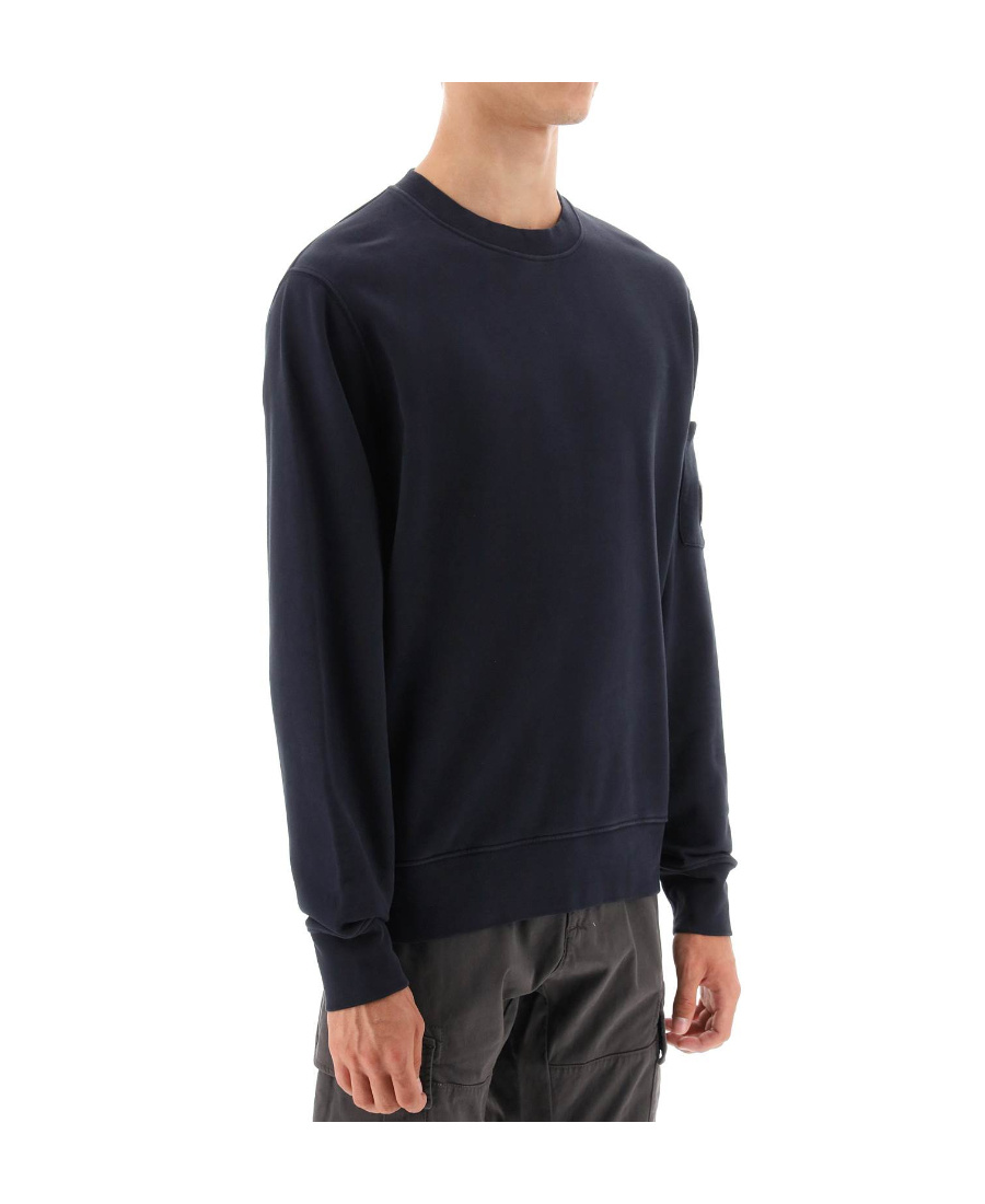 Shop C.p. Company Logo-patch Cotton Sweatshirt In Black