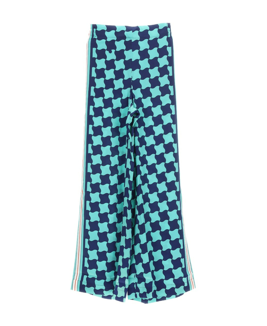 Casablanca Graphic-printed Wide-leg Trousers In Blue