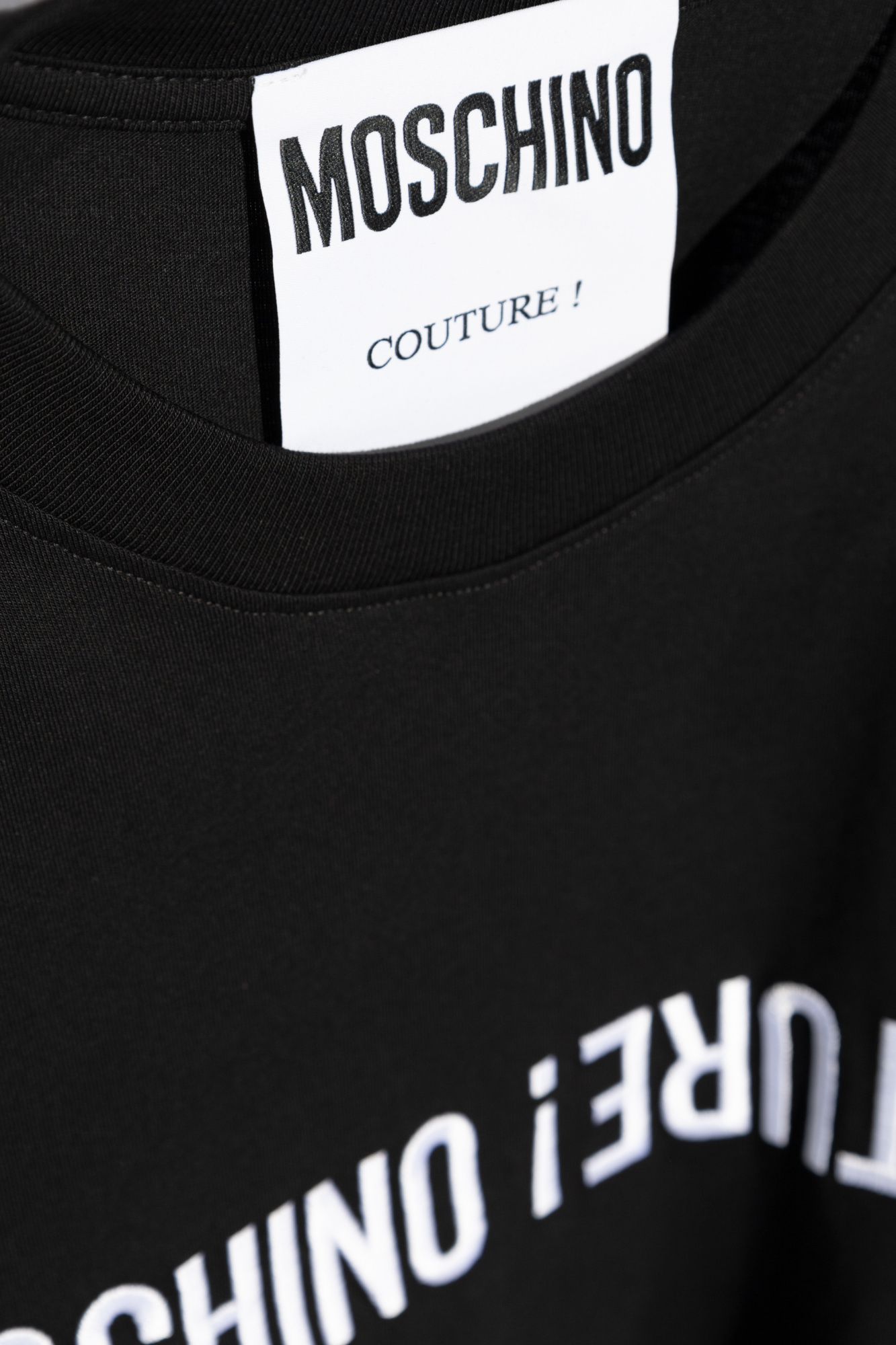 Moschino T-shirt With Embroidered Lettering In Black