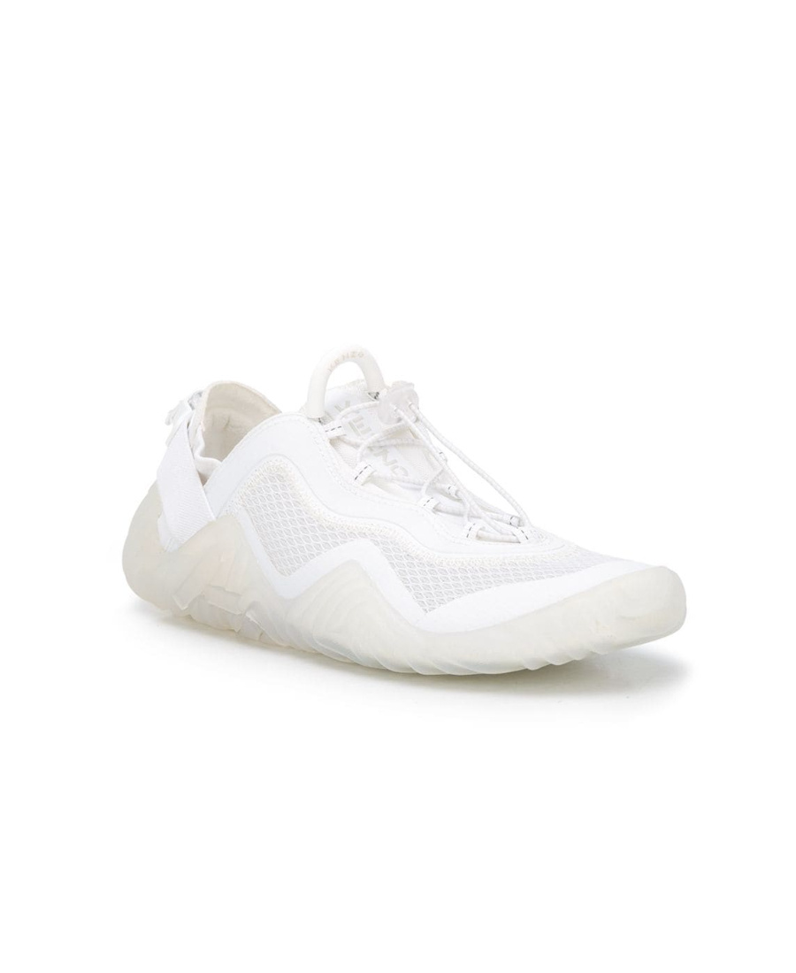 Kenzo Drawstring Logo-patch Sneakers In White