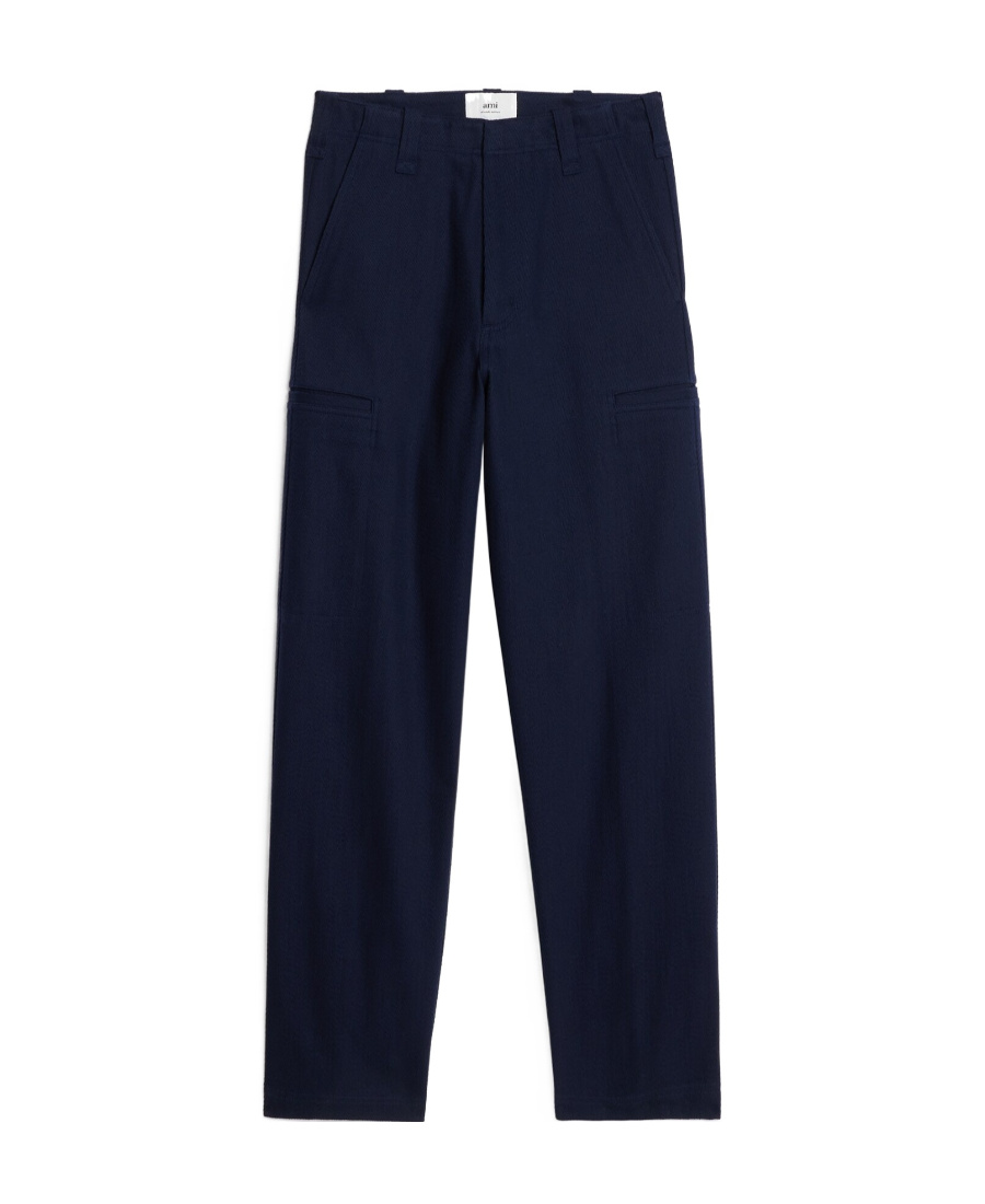 Ami Alexandre Mattiussi Cotton Wide-leg Trousers In Black