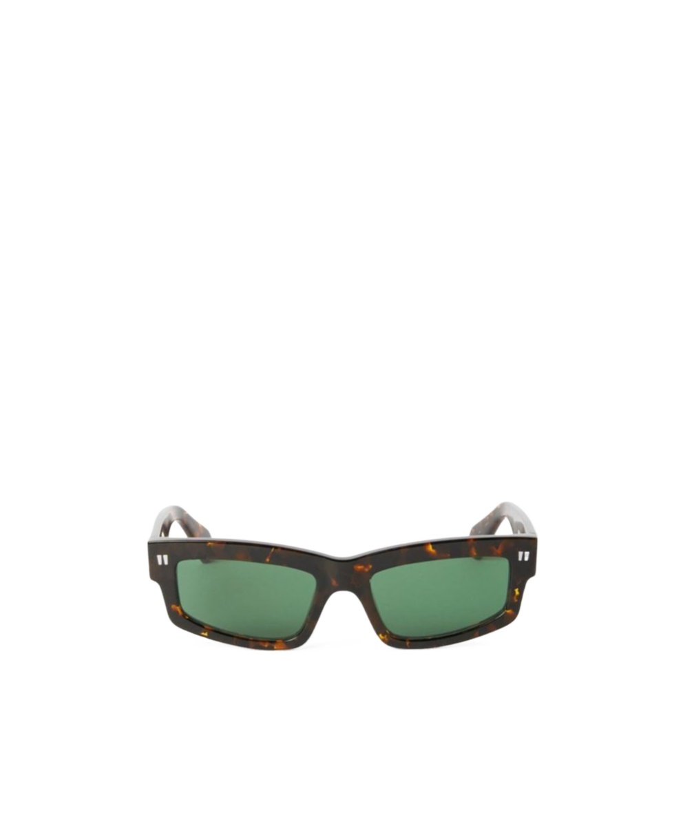 Off-white Full Frame Sunglasses In Green