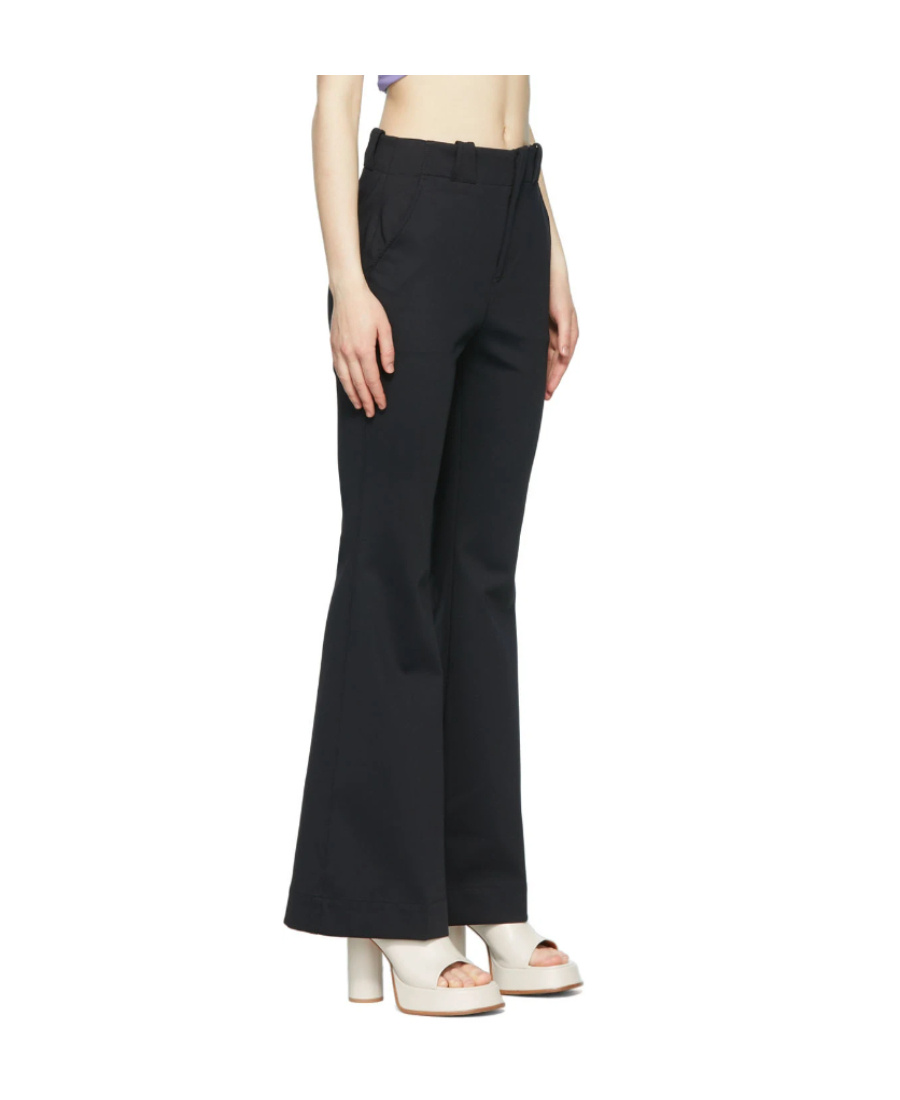 Ambush Black Flared Wool Trousers In Black