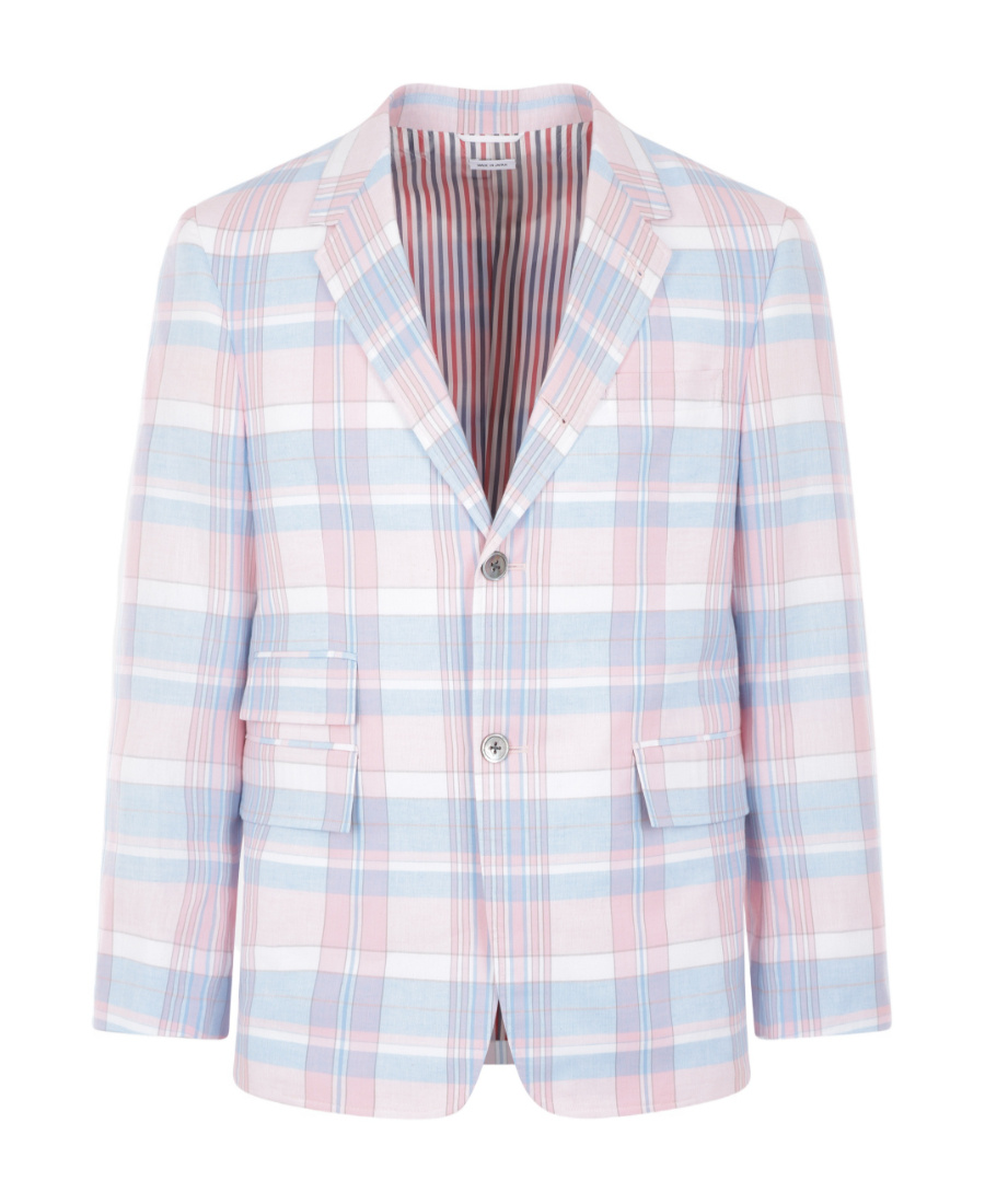 Thom Browne Plaid-checked Pattern Tailored Blazer In Multicolor