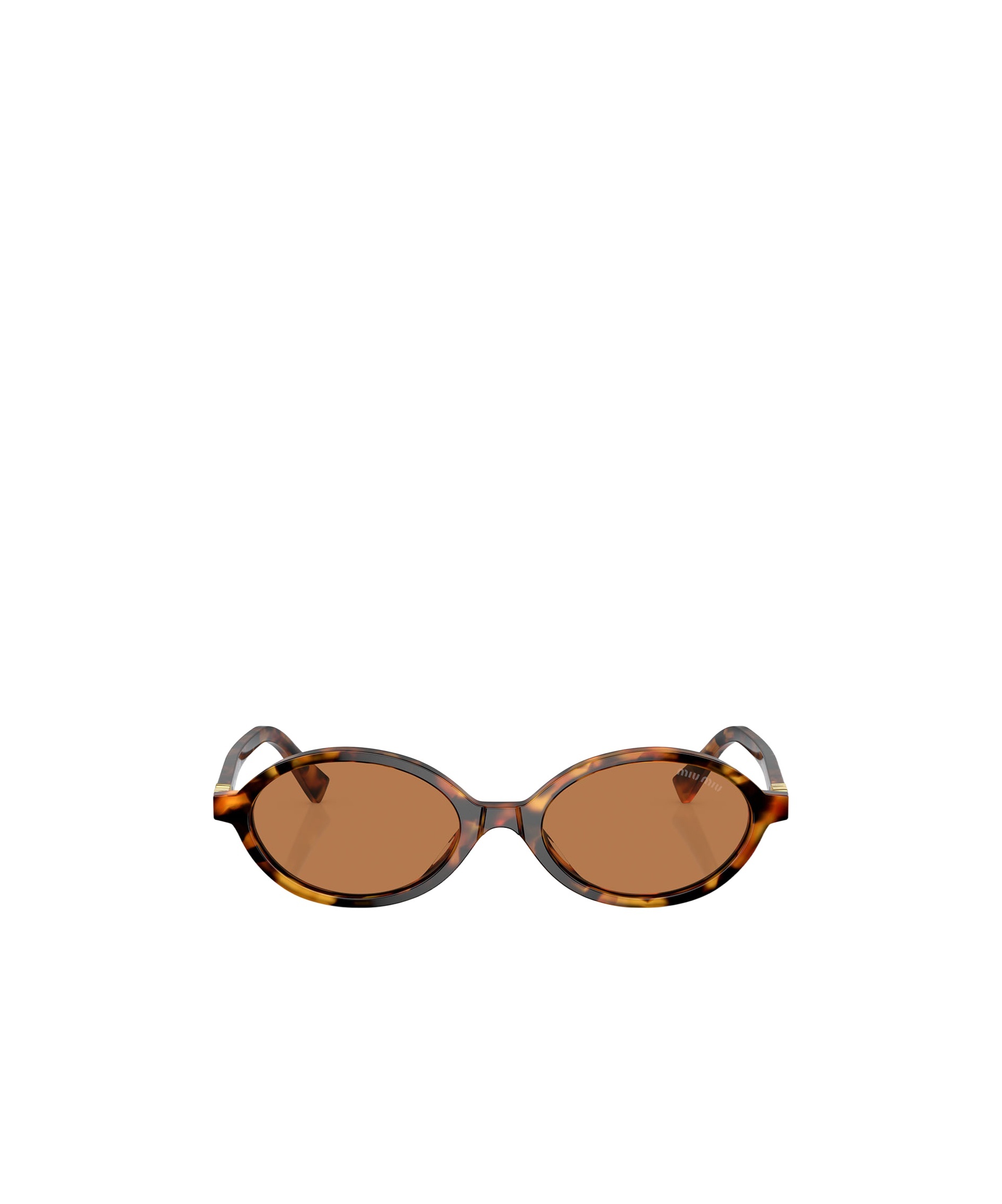 Miu Miu Tortoiseshell Oval-frame Sunglasses In Brown