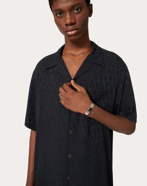 Valentino Toile Iconographe-pattern Silk Shirt In Black
