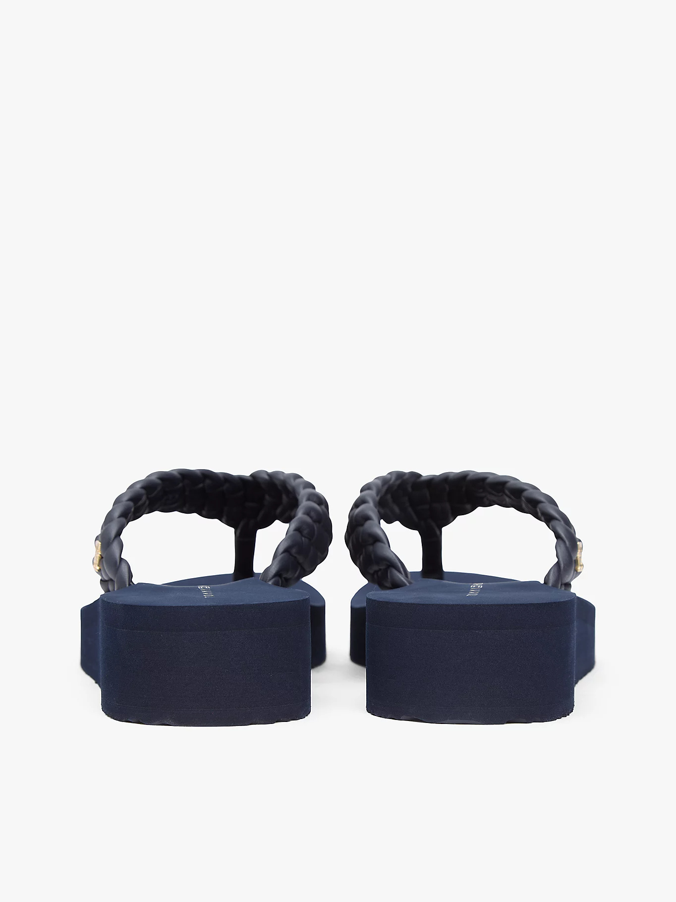 Tommy Hilfiger 38mm Braided Platform Flip-flops In Blue