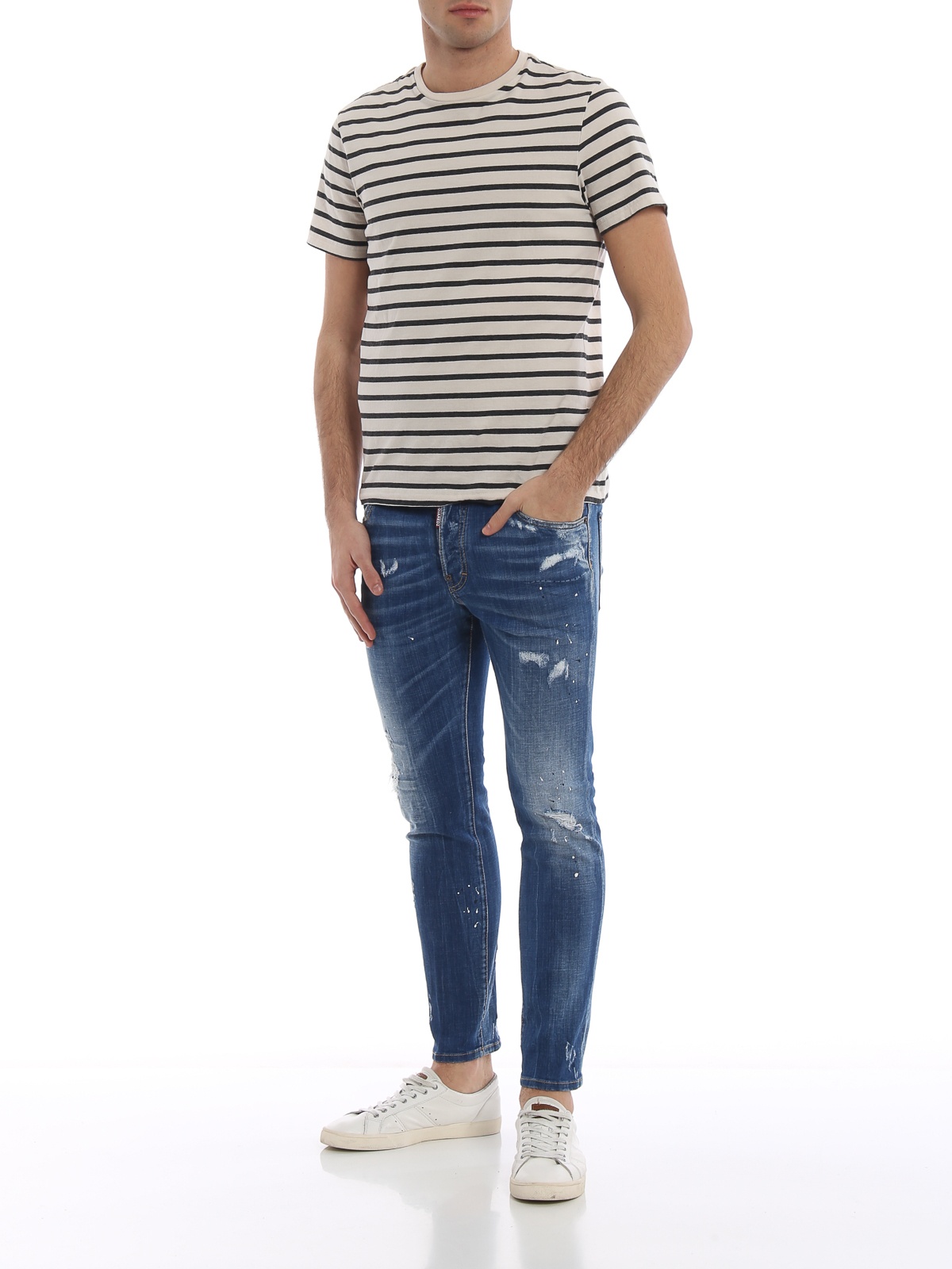 Dsquared2 Tight-fitting Old Skater Jeans In Blue