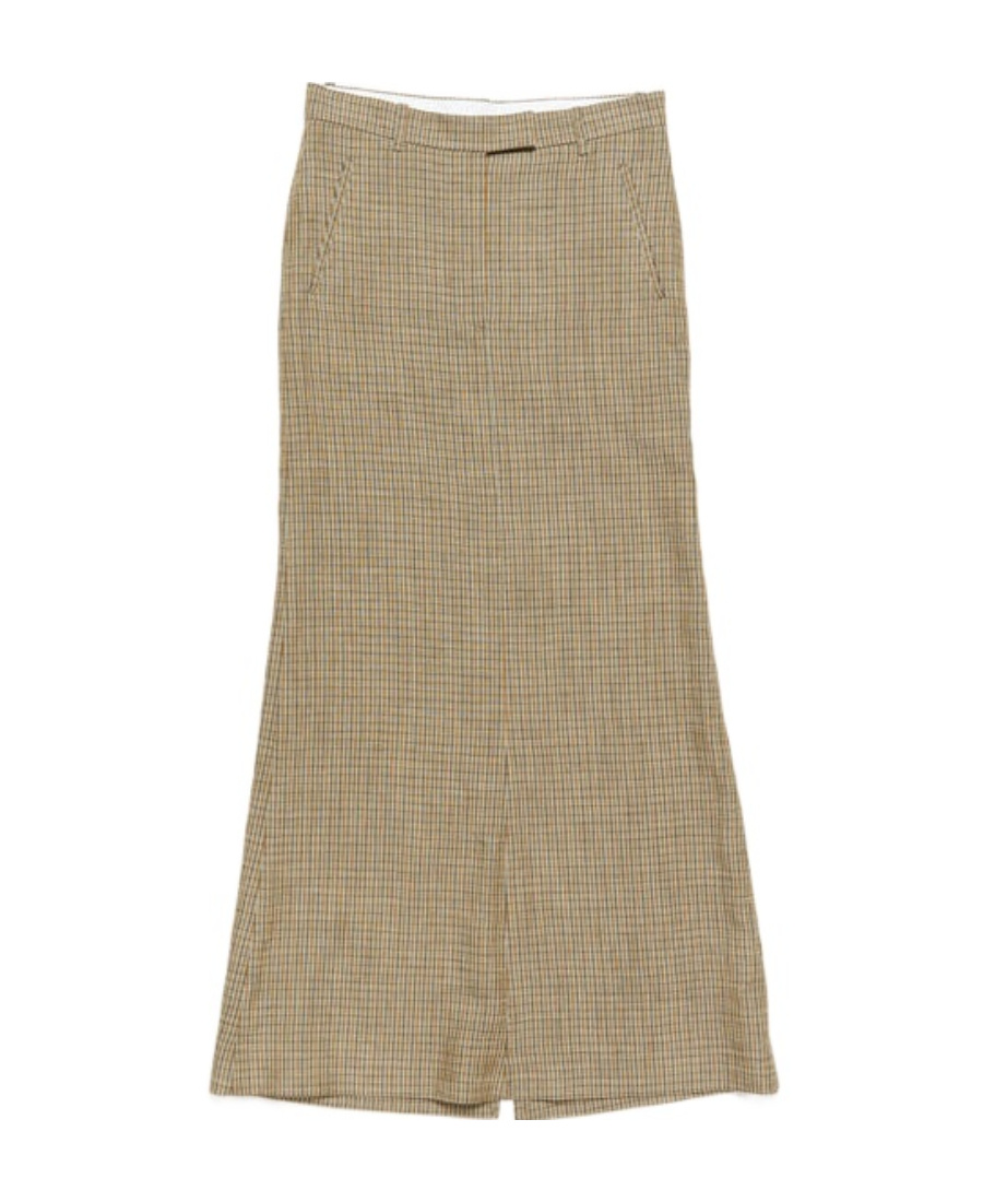 Acne Studios Checked Maxi Skirt In Nude