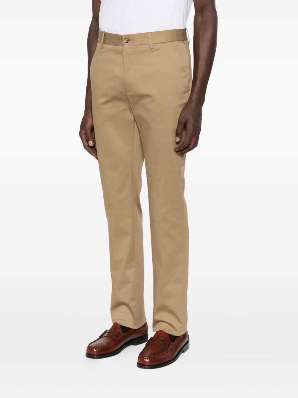 Etro Raw-edge Cotton Trousers In Brown