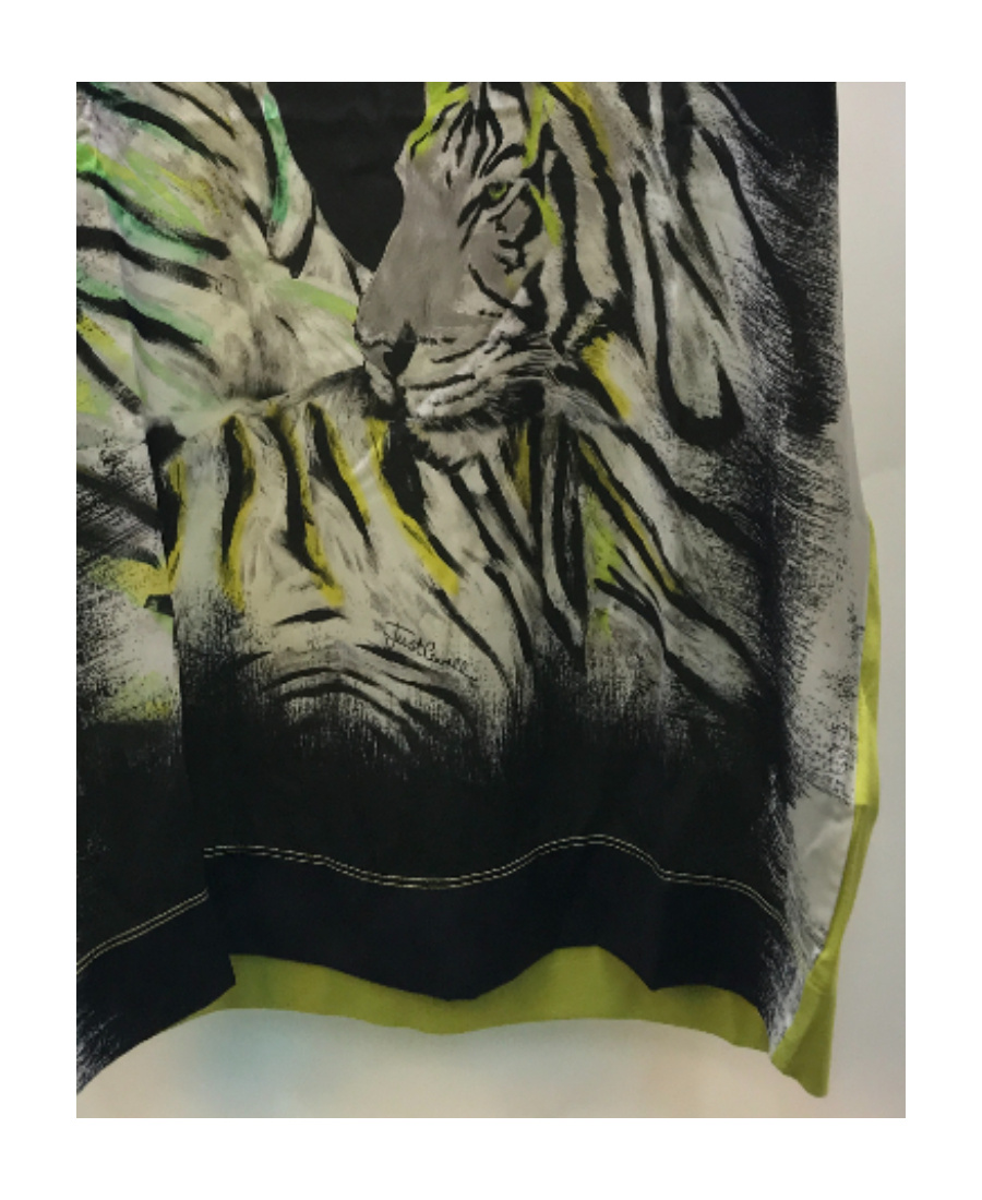 JUST CAVALLI TIGER PRINTED ROUND COLLAR T-SHIRT