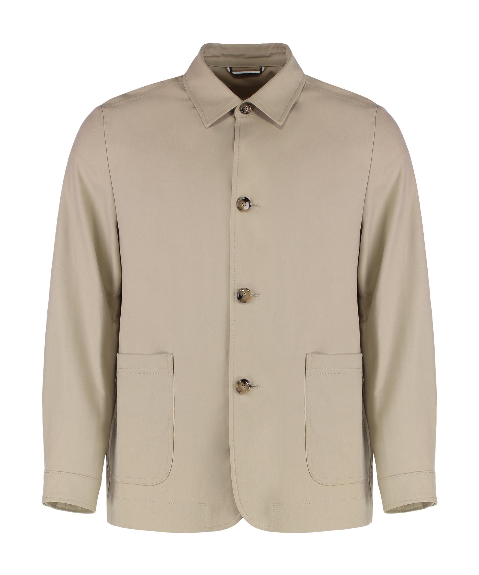 Hugo Boss Boss Overshirt With Buttons In Nude