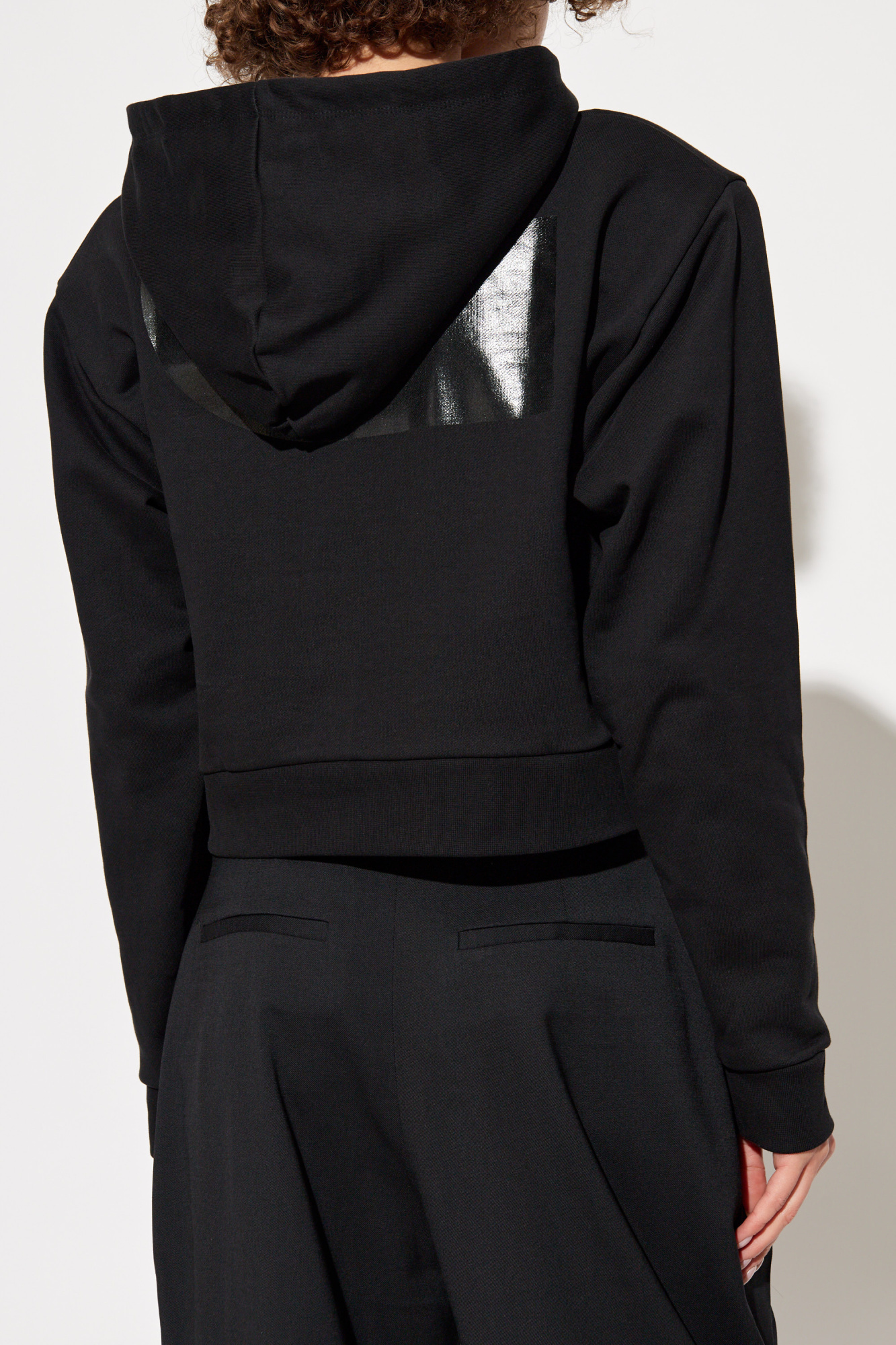 Iro Short Hooded Sweater In Black