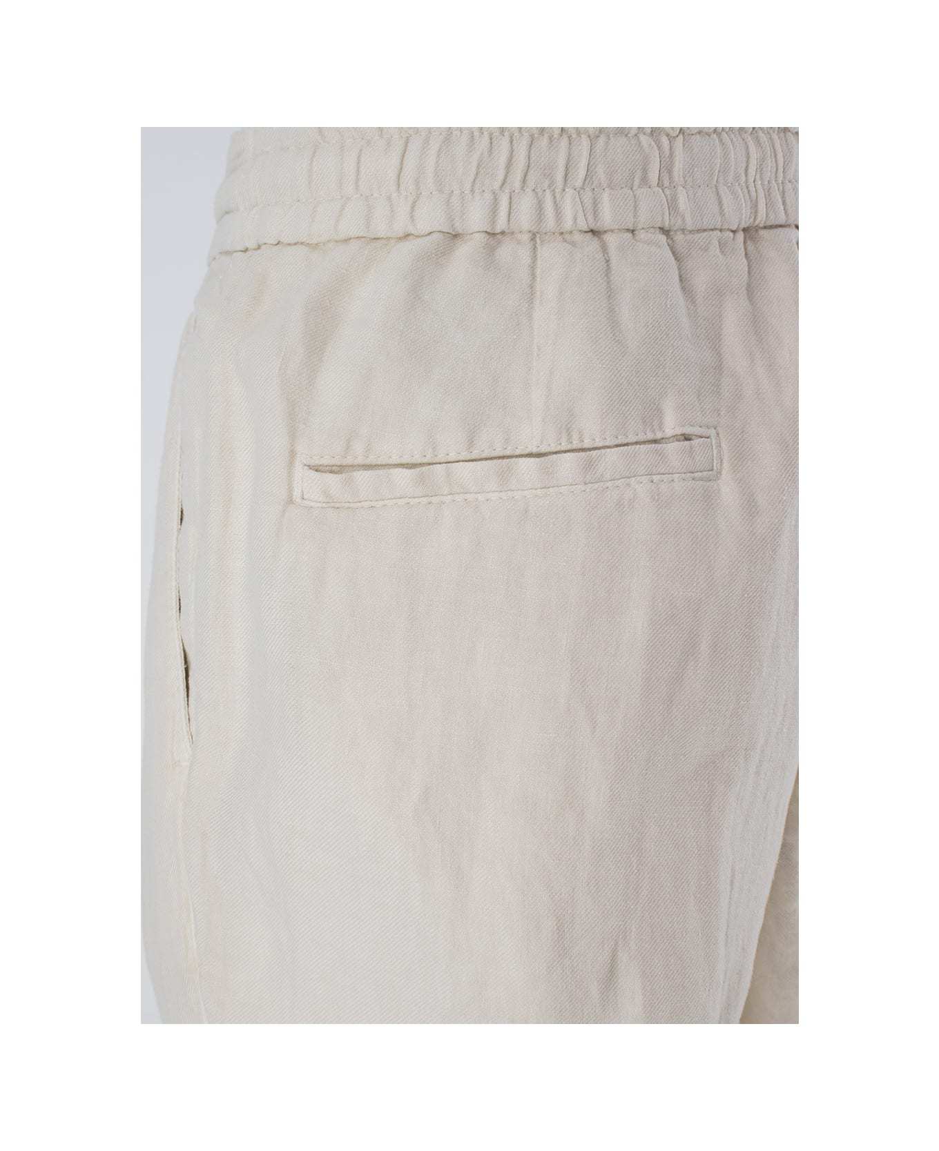 Brunello Cucinelli Cotton Corduroy Drawstring Trousers In Nude