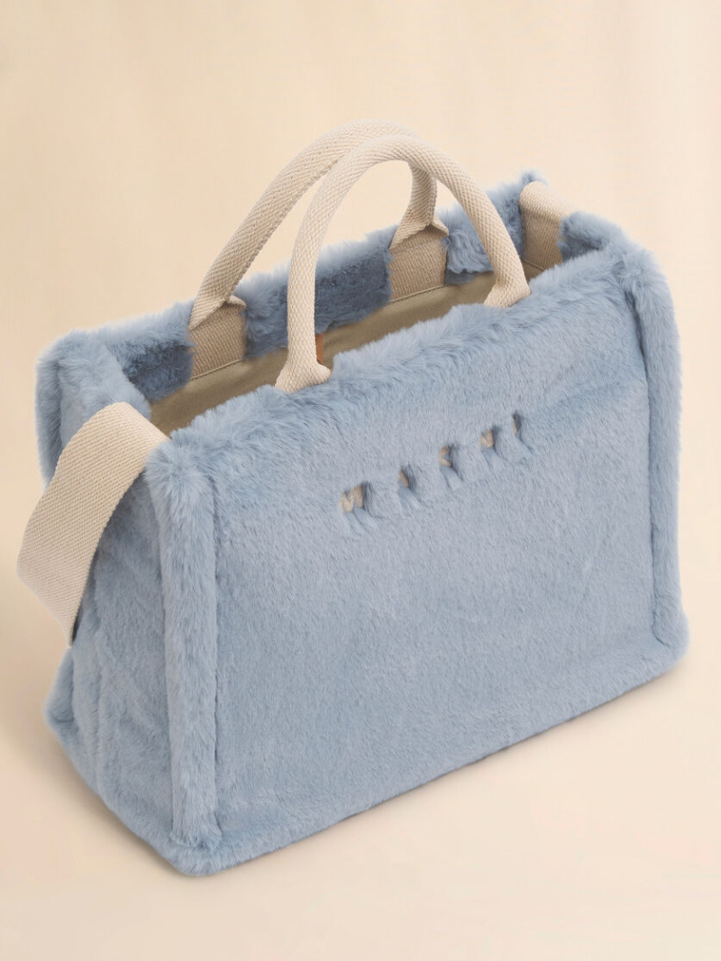 Marni Women Small Basket Tote Bag In Blue