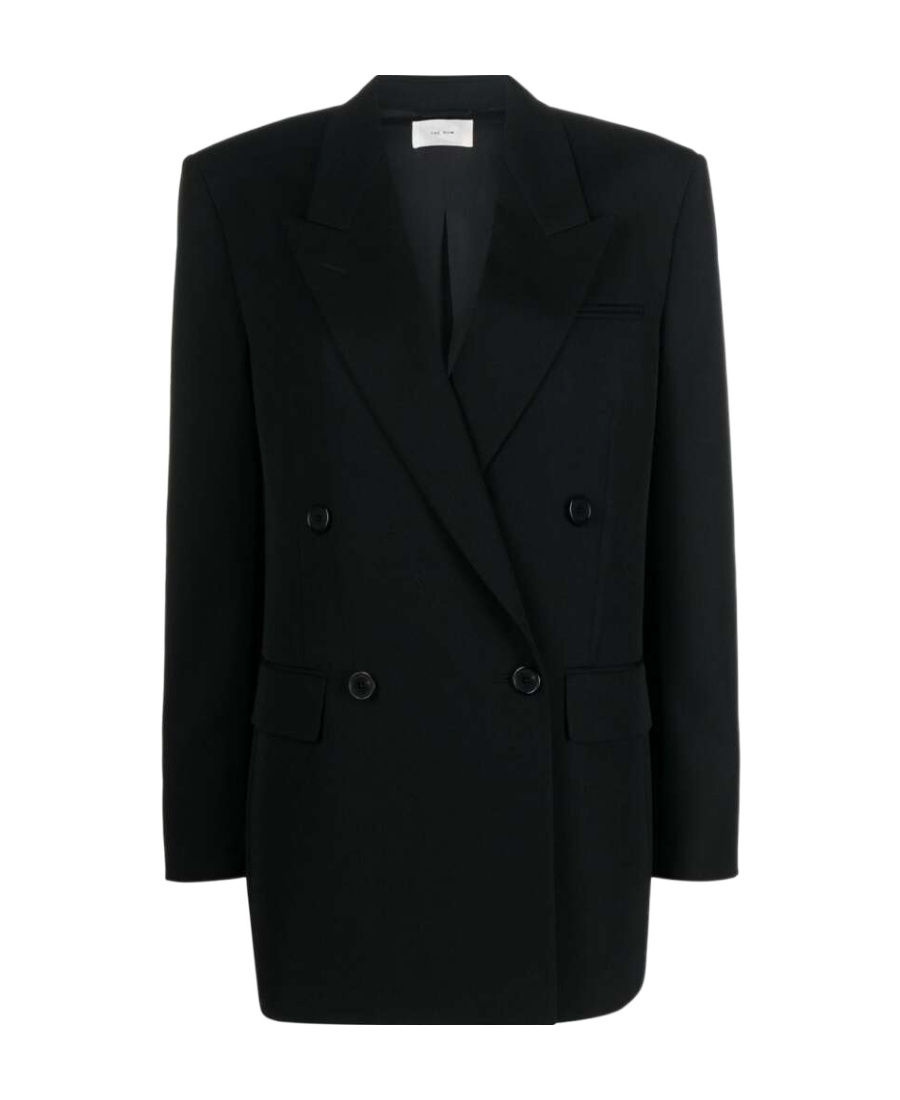 The Row Diomede Double-breasted Wool Blazer In Black