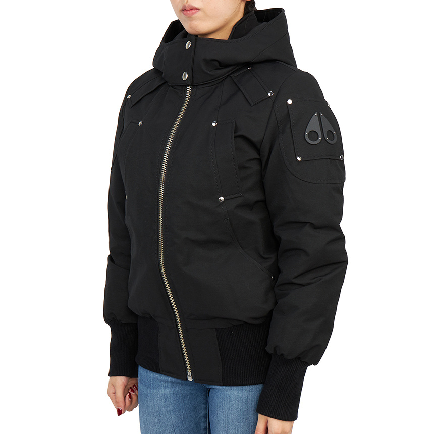 Moose Knuckles Ballistic High-neck Studded Hooded Jacket In Black