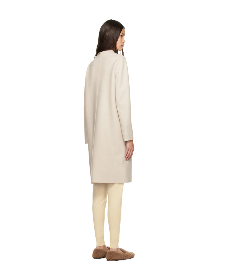 Harris Wharf London Logo Lapel Coat In Nude