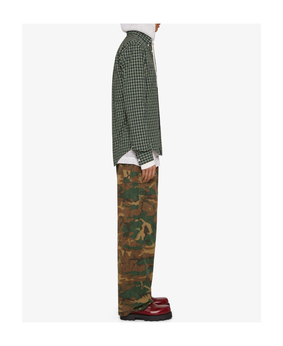 Givenchy 4g Motif-embroidered Checked Shirt In Green