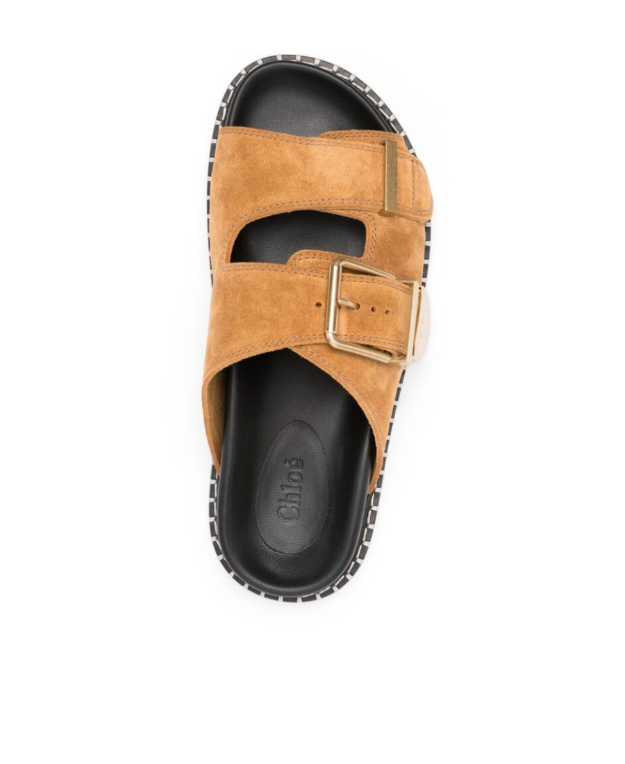 Chloé Rebecca Suede Sandals In Brown