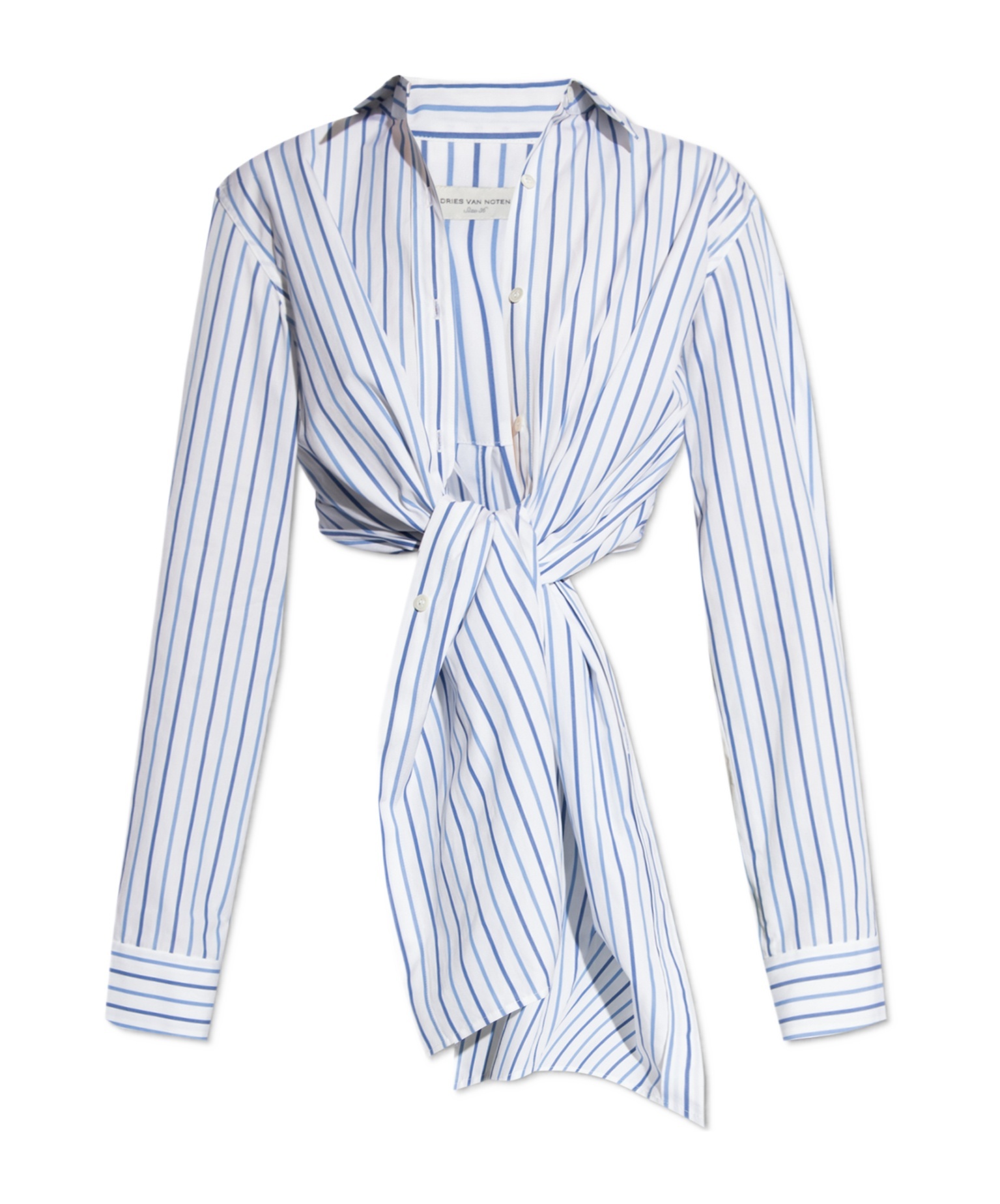 Dries Van Noten Lapel Long-sleeved Shirt In White
