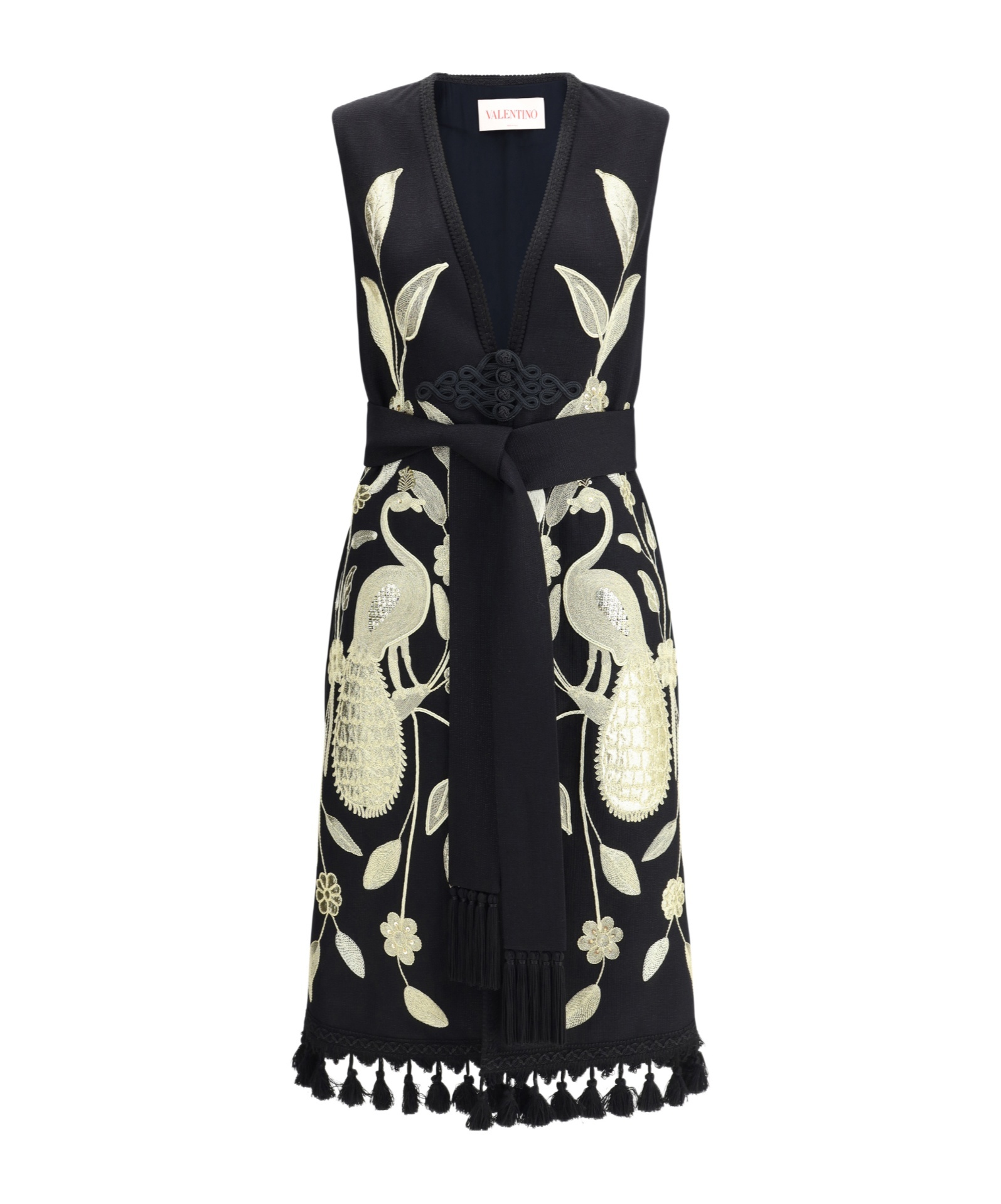Valentino Embroidered Long Vest