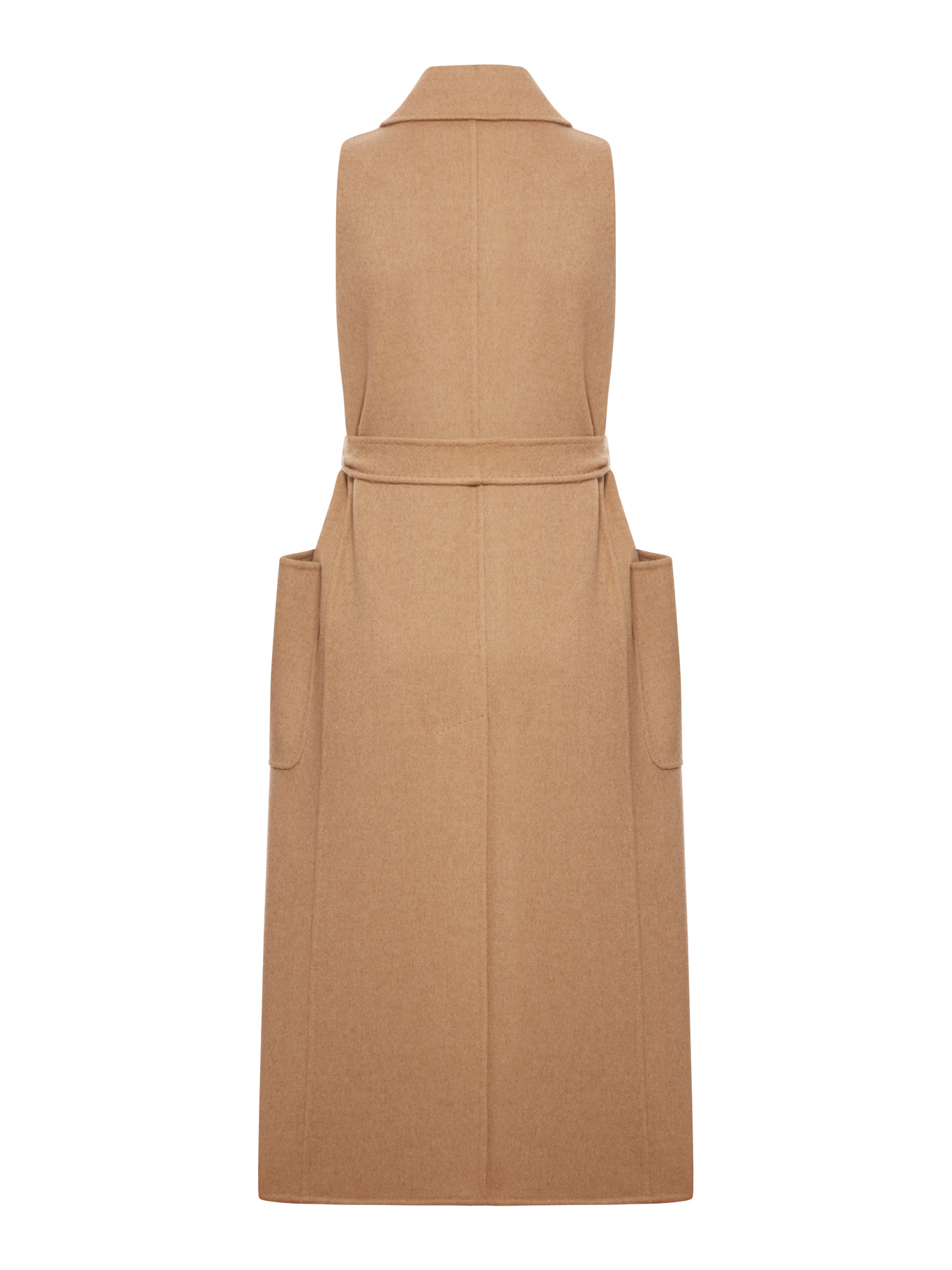 Max Mara Long Sleeveless Coat Sedan In Brown