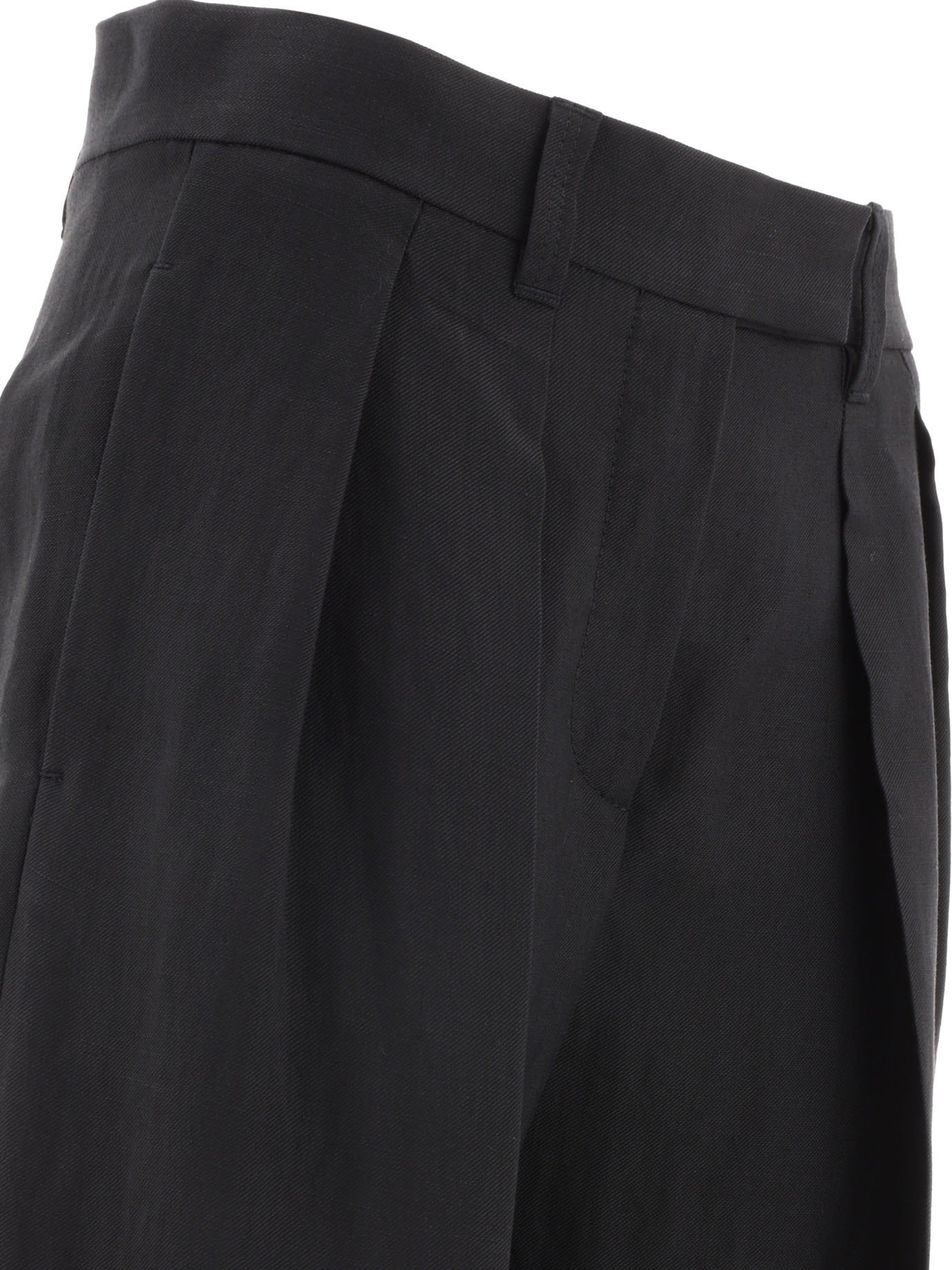 Brunello Cucinelli Pleated Straight-leg Trousers In Black