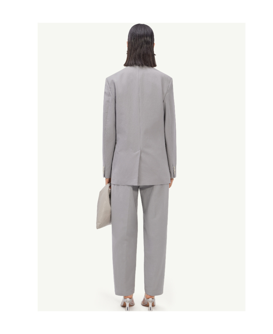 Mm6 Maison Margiela Off-centre Single-breasted Blazer In Gray