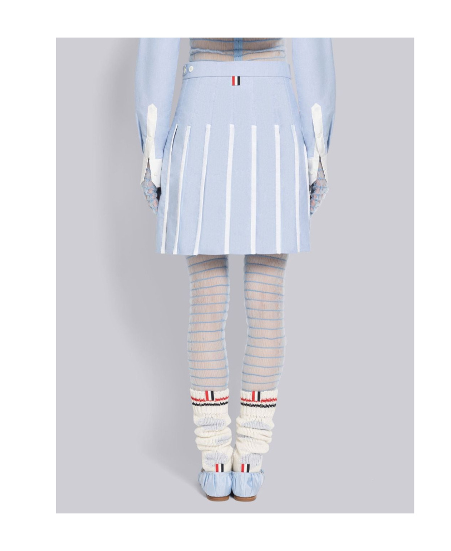 Thom Browne Pleated High-waist Skirt In White
