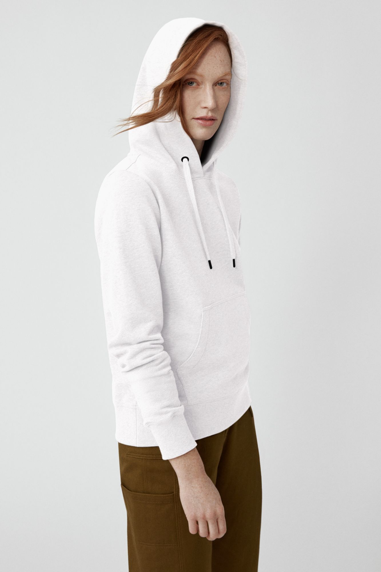 Canada Goose Logo-patch Cotton Hoodie In White