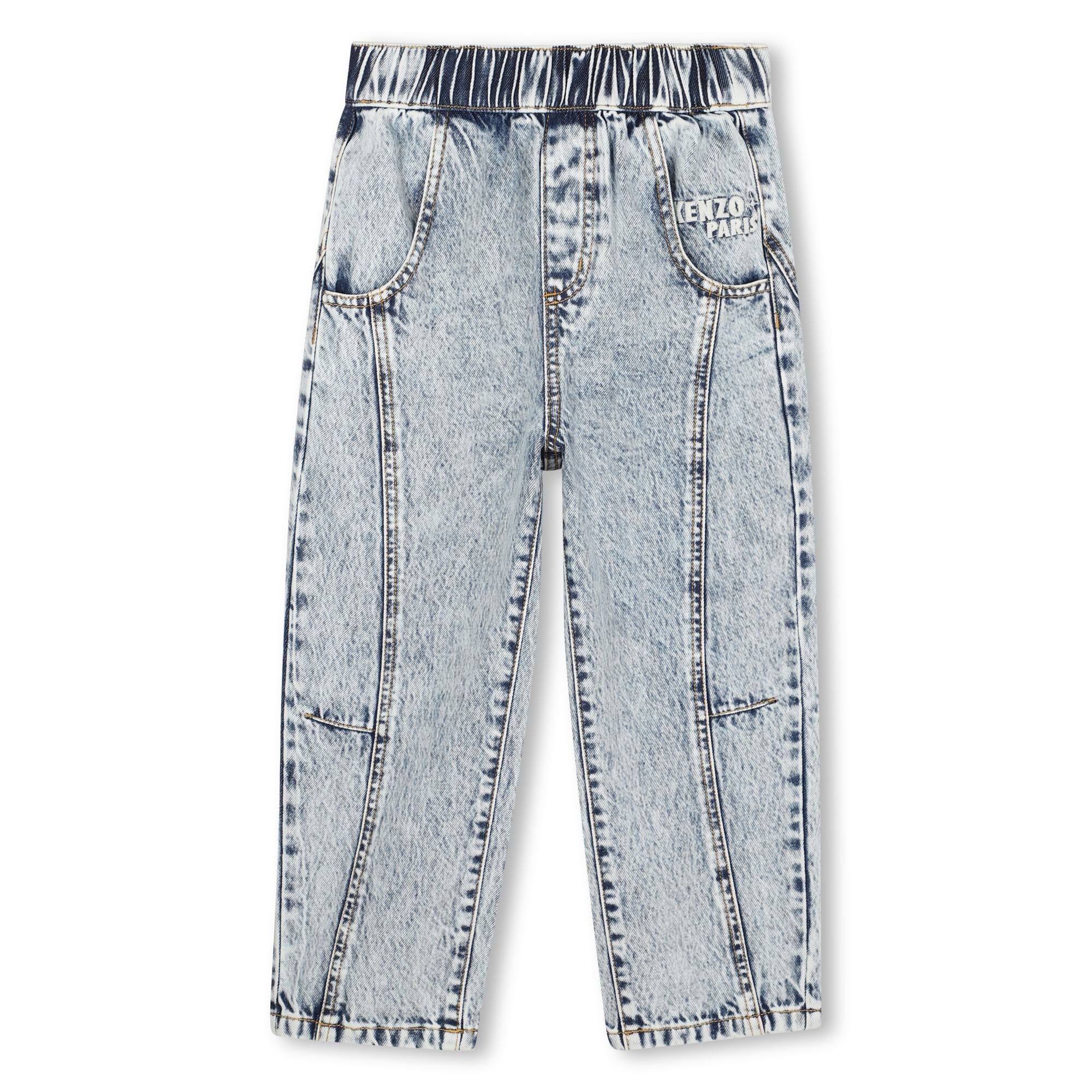 Kenzo Elastic Waist Jeans In Gray