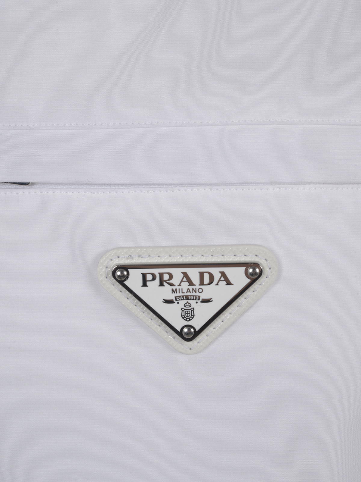 Prada Lapel Long-sleeved Shirt In White