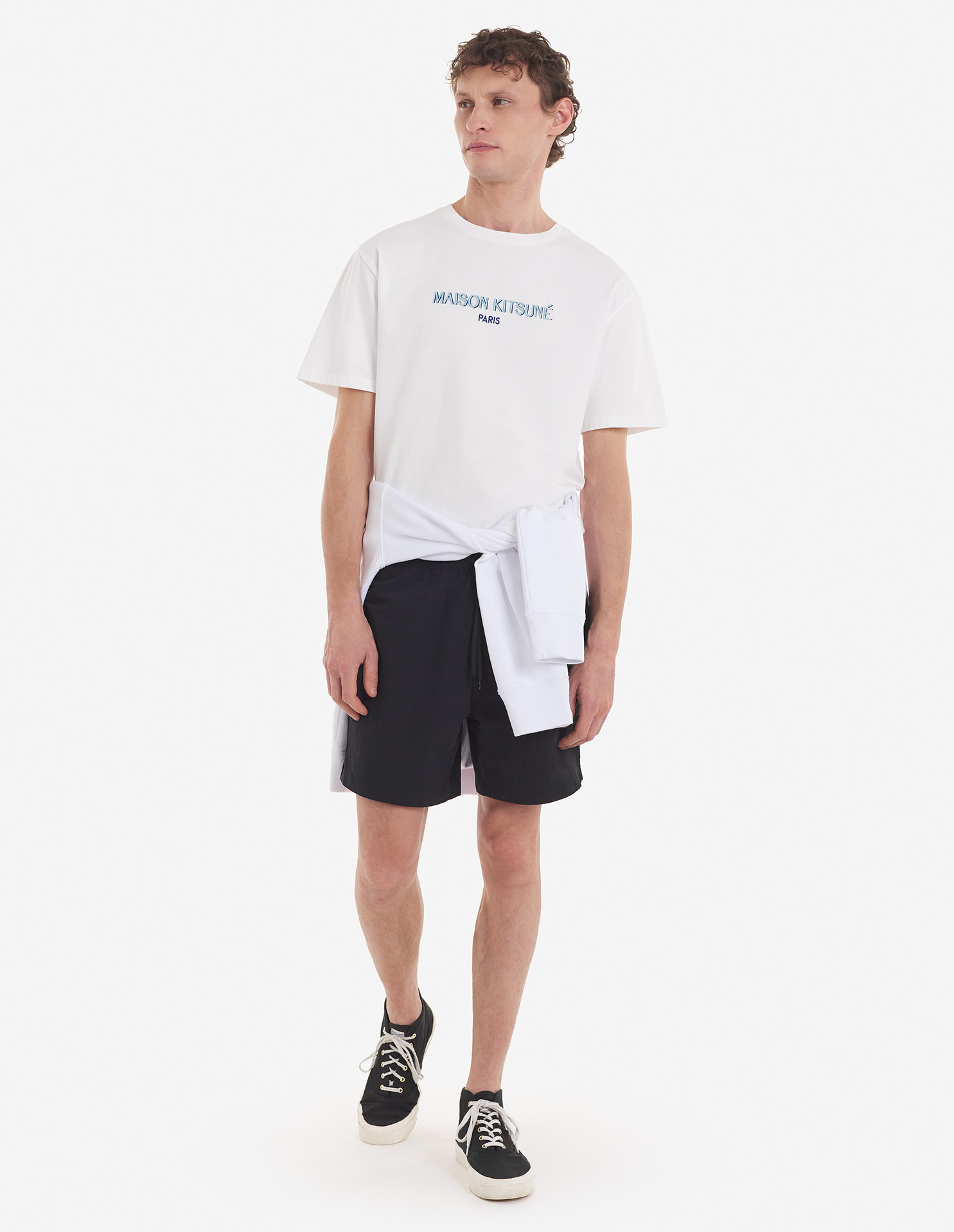Maison Kitsuné Logo-print Cotton T-shirt In White