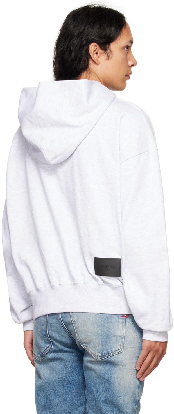 We11 Done Logo-print Cotton Hoodie In White