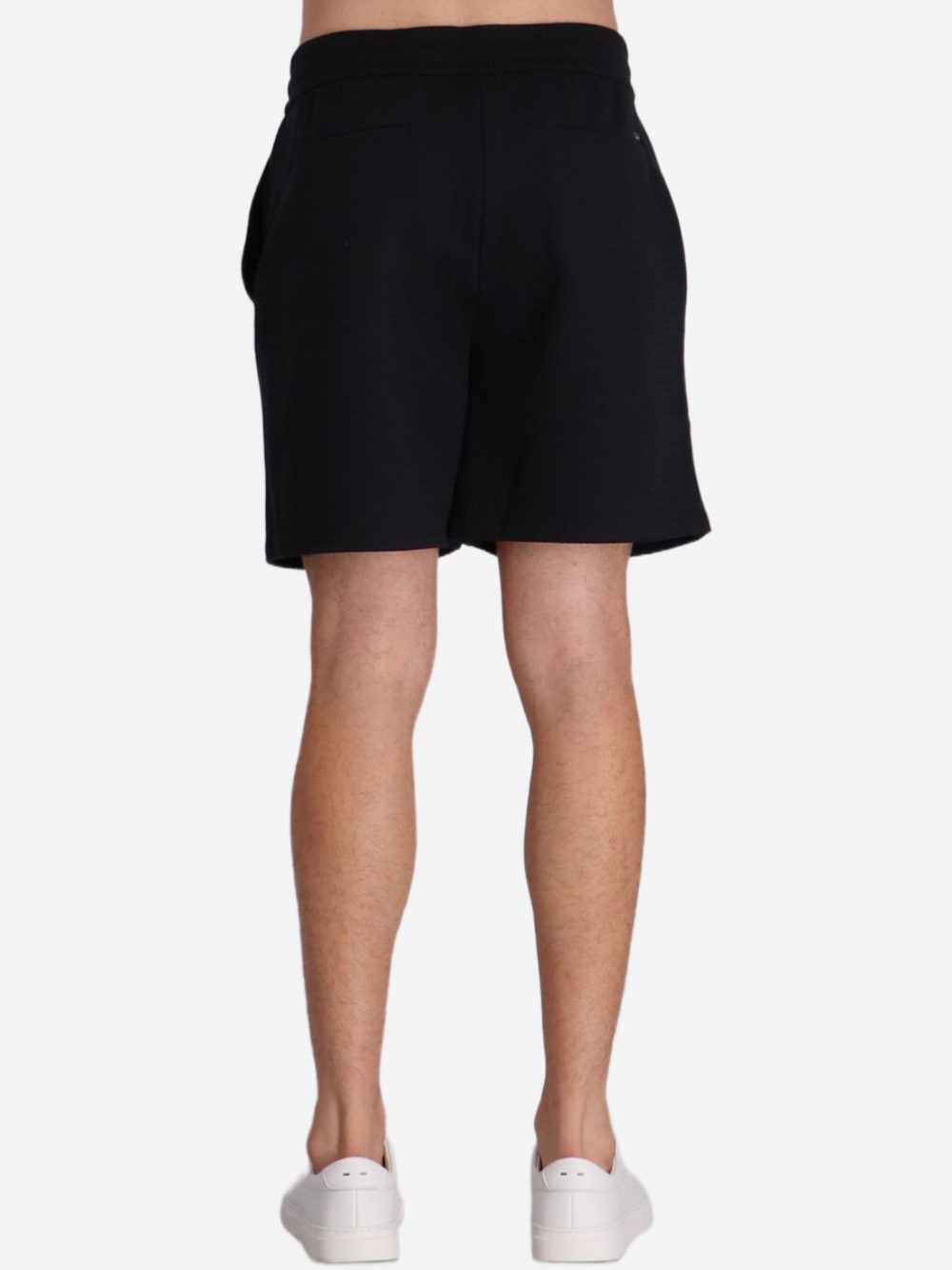 Emporio Armani Textured Track Shorts In Black