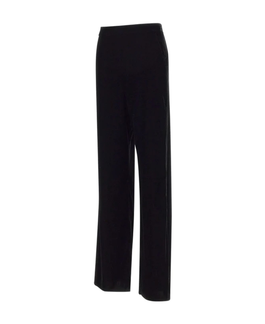 Etro Mid-rise Velvet Straight-leg Pants In Black