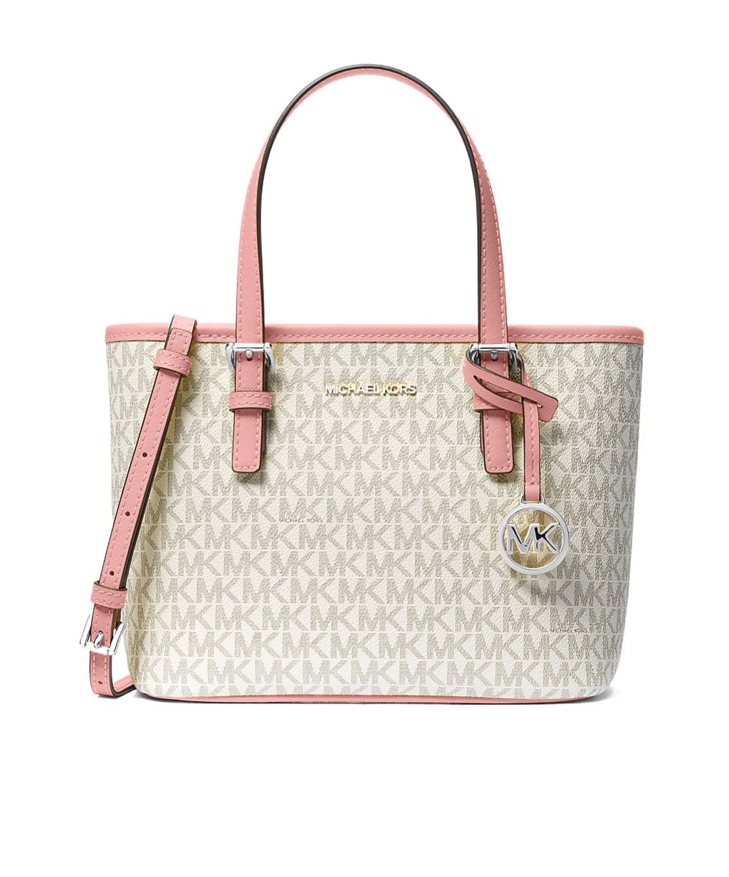 Shop Michael Kors Jet Set Travel Extra-small Logo Single Diagonal Span Bag In White