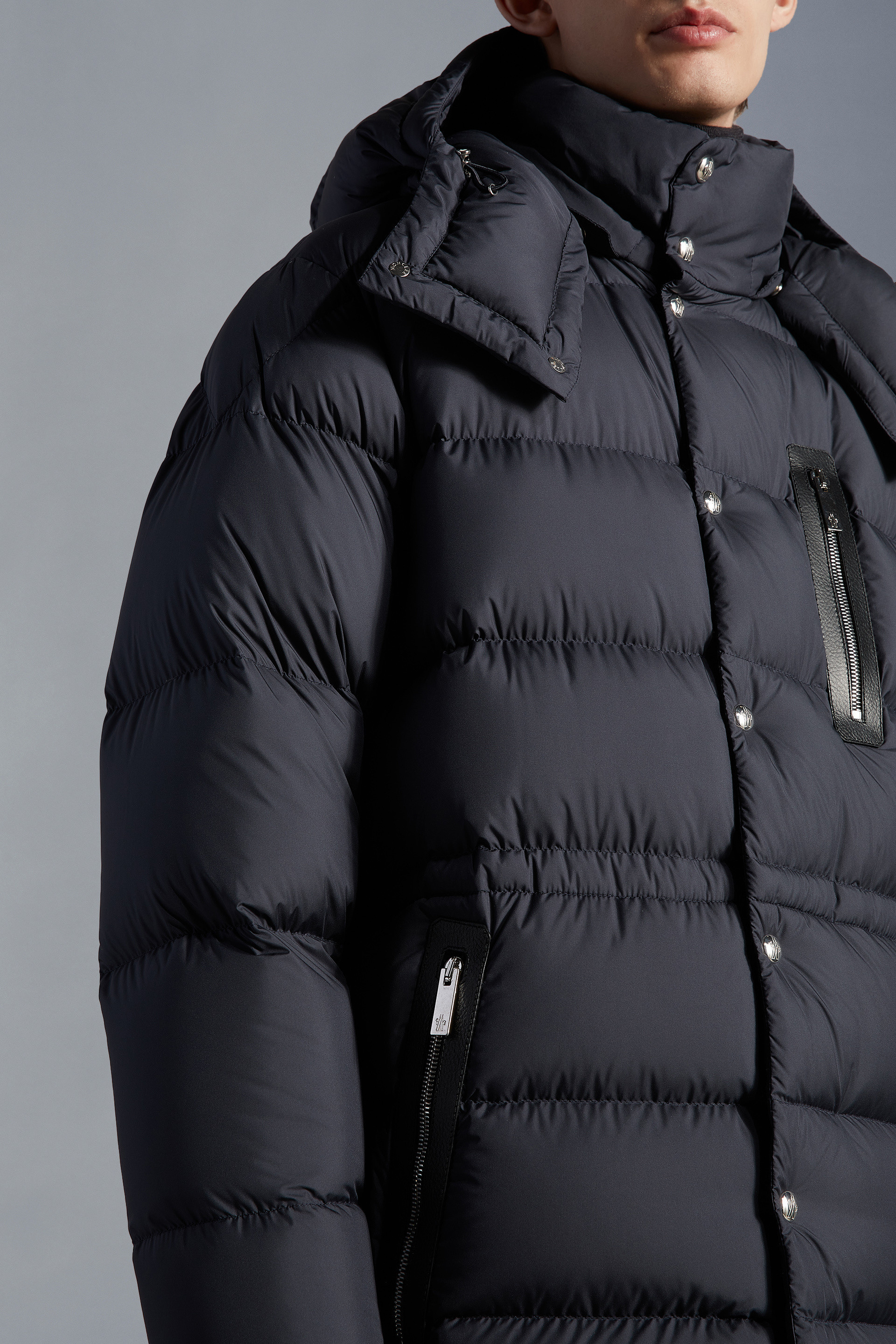 Shop Moncler Bauges Detachable-hood Jacket In Blue