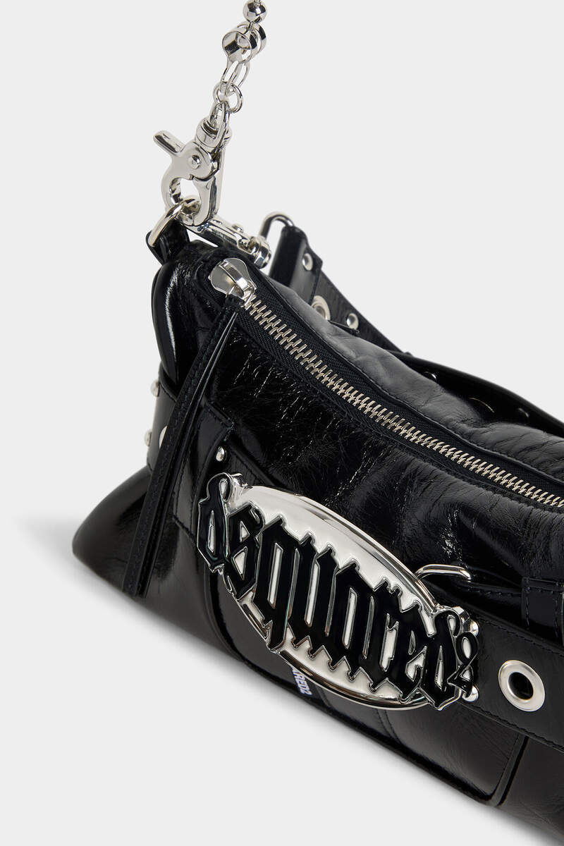 Dsquared2 Gothic Logo-plaque Leather Shoulder Bag In Black