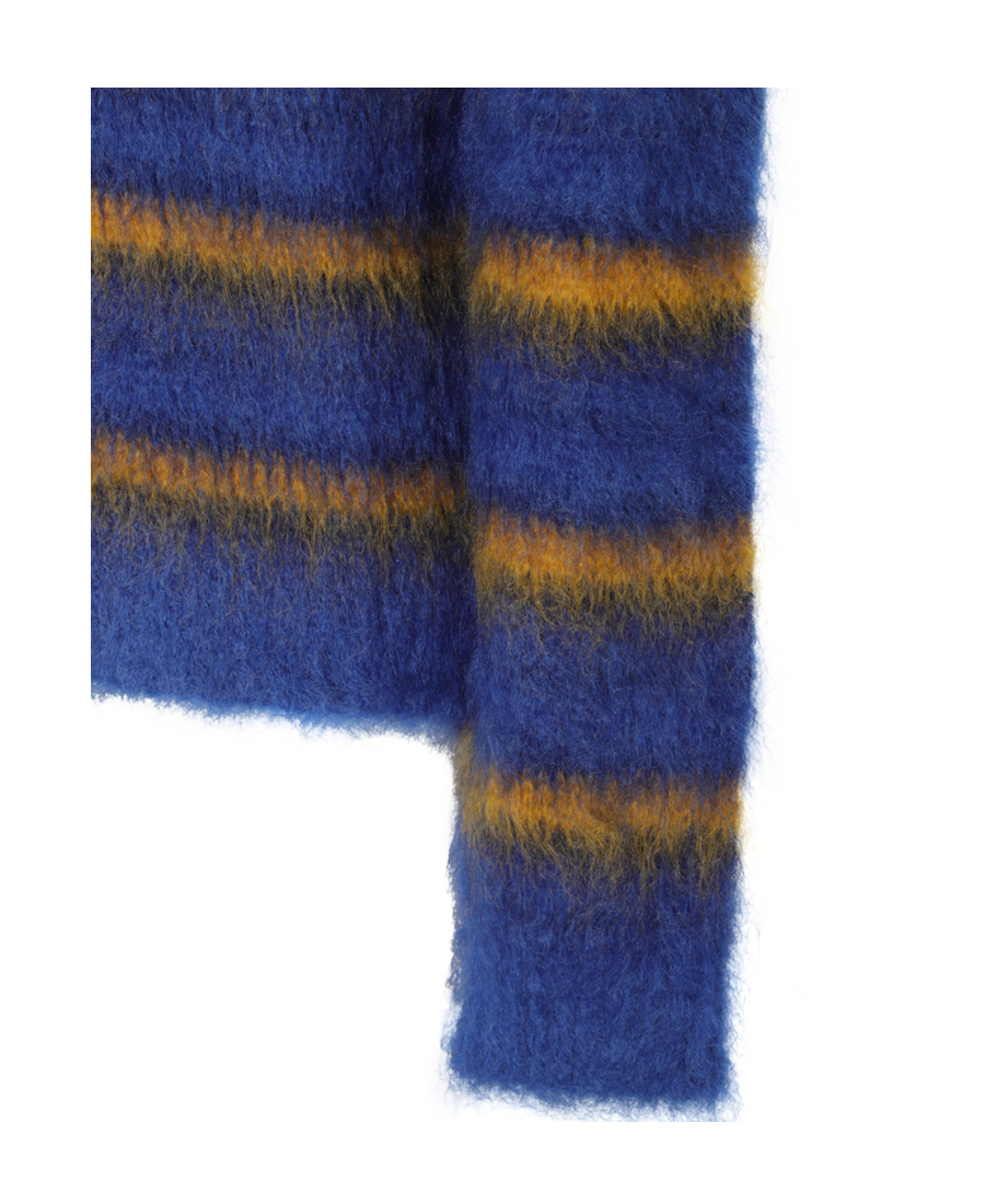 Shop Marni Crew-neck Striped Jumper In Blue